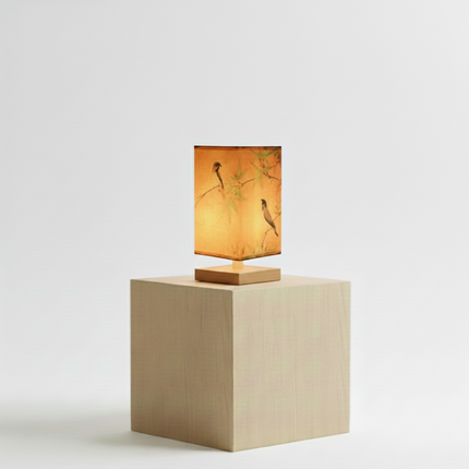 Lampe Style Chinois en Bois et Tissu