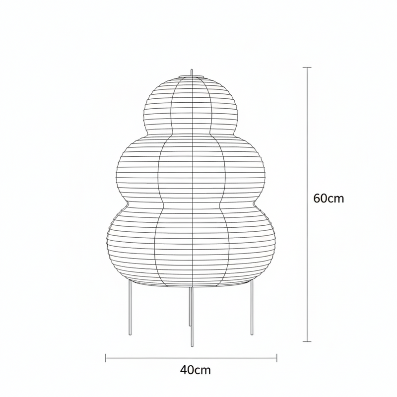 Dimensions Lampe à Poser Papier de Riz Style Japandi