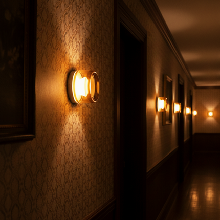 Applique murale ronde en acrylique orange vintage