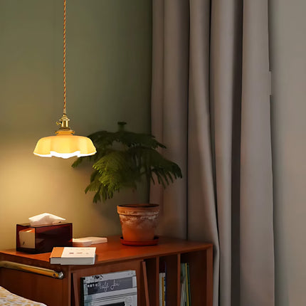 Suspension en verre vintage de style nordique blanc