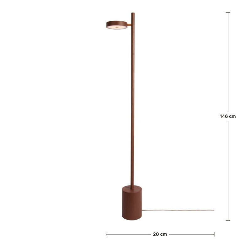 Dimensions Lampadaire Okinawa LED en Bois de Frêne Brun 146 cm