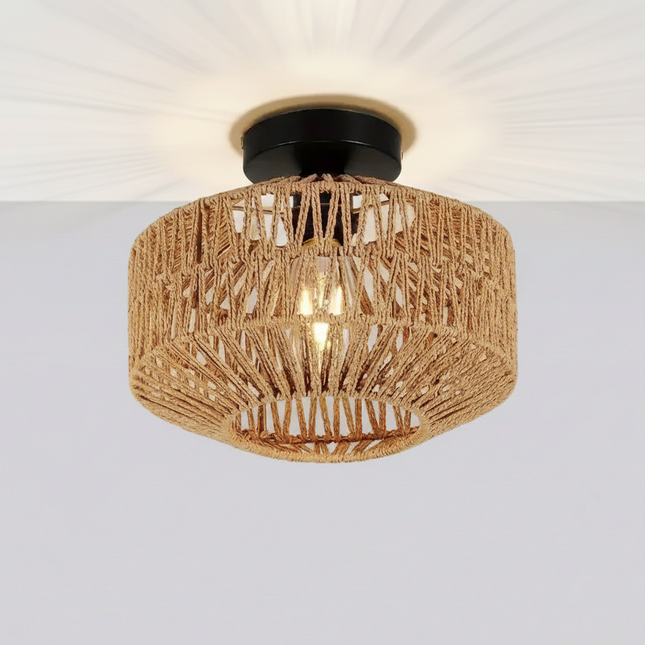 [EXP] Plafonnier Rotin Bohème Tissé Main