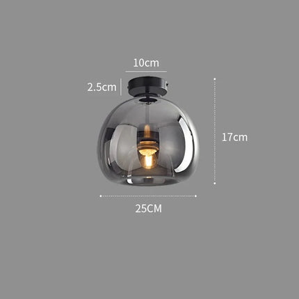 Nordische minimalistische LED-Deckenleuchte aus Glas