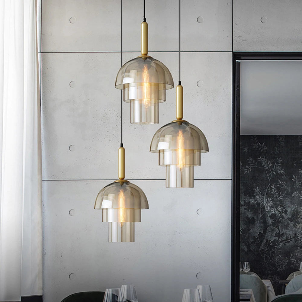 Nordic Minimalist Glass Layer Pendant Light