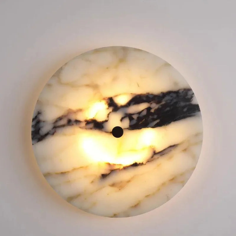 Natural Marble Circular Wall Lamp