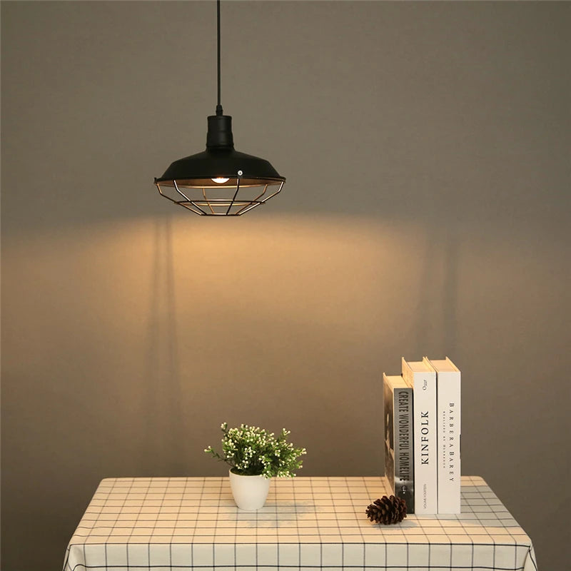 American Industrial Retro Black Iron Pendant Light