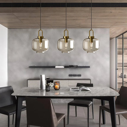 Nordic Glass Pendant Light Modern Gold Hook