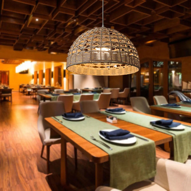 Bamboo Pendant Light Woven Lampshade