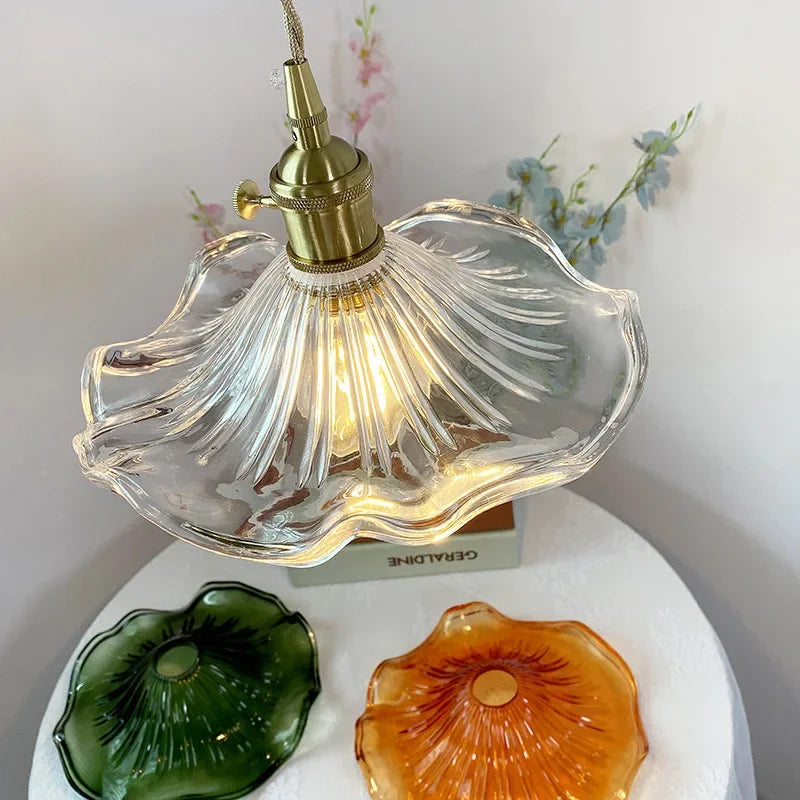 Nordic Design Colorful Glass Flower Pendant Light