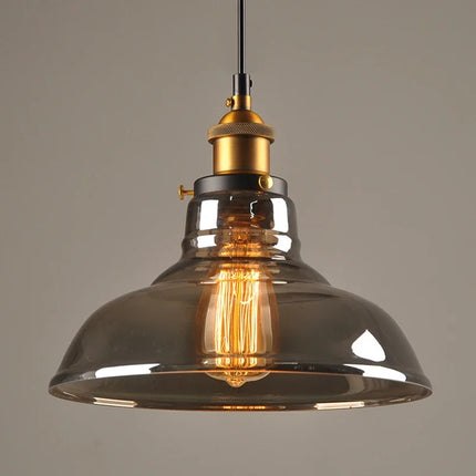 Original nordische Industrie-Pendelleuchte aus Glas