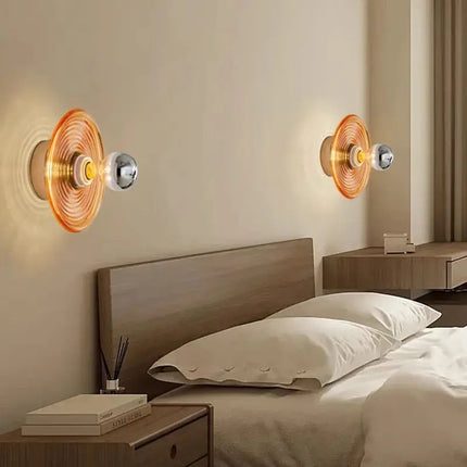LED Wall Light with Wavy Glass
