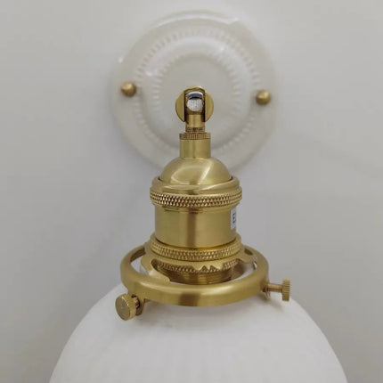 Aplique de pared de cerámica con pantalla en zigzag vintage