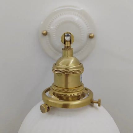 Applique murale en céramique et mini abat-jour rainuré