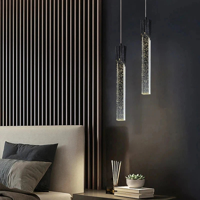 Nordic Creative Long Crystal Pendant Light