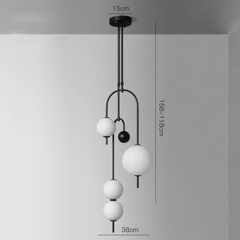 Suspension Créative en Boule de Verre au Design Nordique