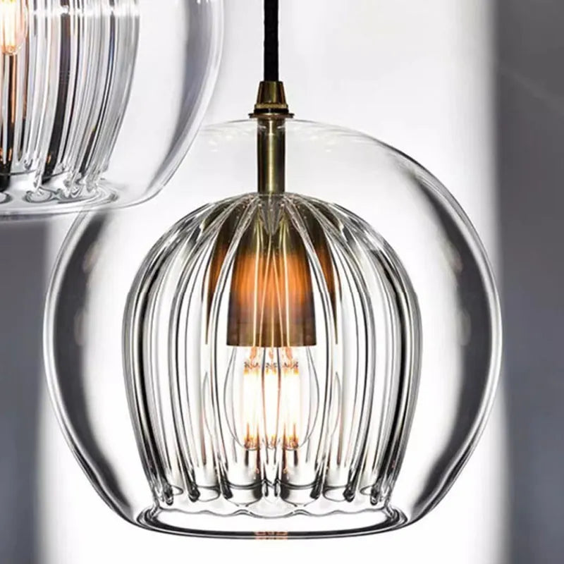 Nordic Design LED Double Glass Pendant Light