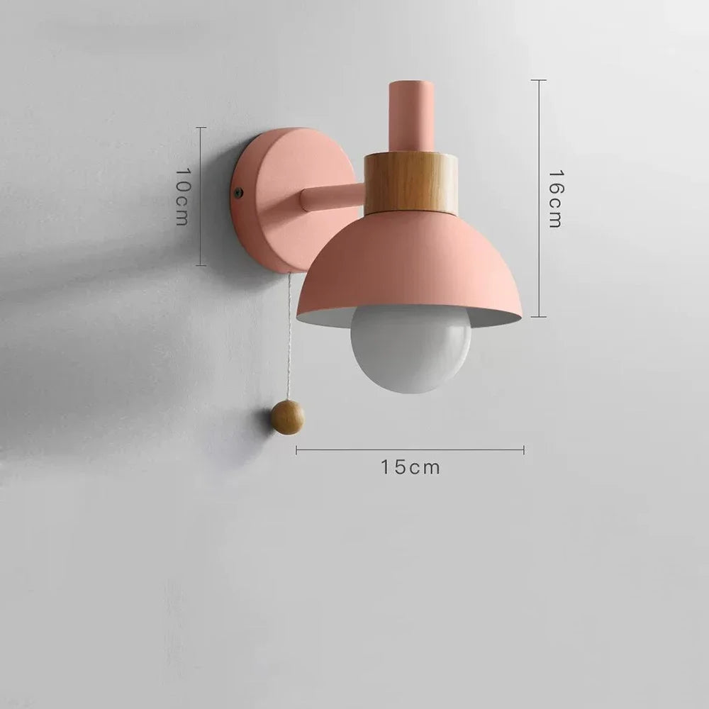 Bunte moderne Macaron-Wandlampe mit Kette