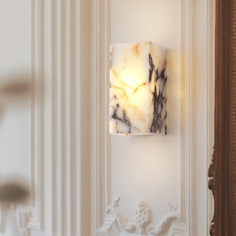 Natural Marble Cubic Wall Lamp