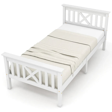 Single bed 90x200 – Solid wood frame with slatted base