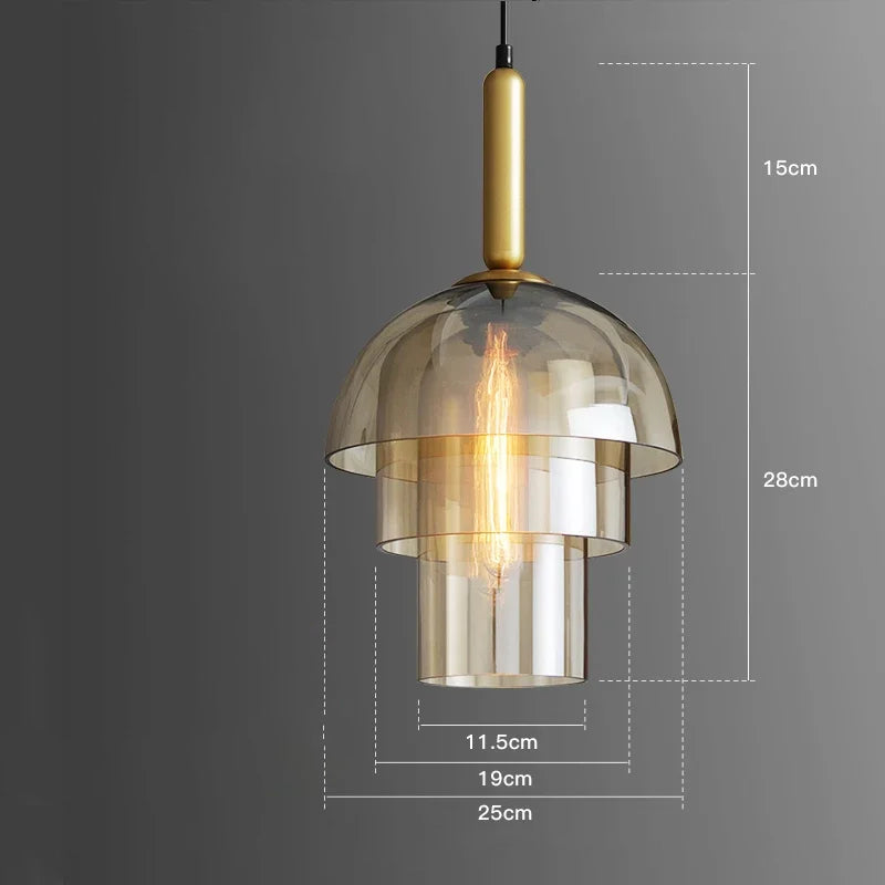 Nordic Minimalist Glass Layer Pendant Light