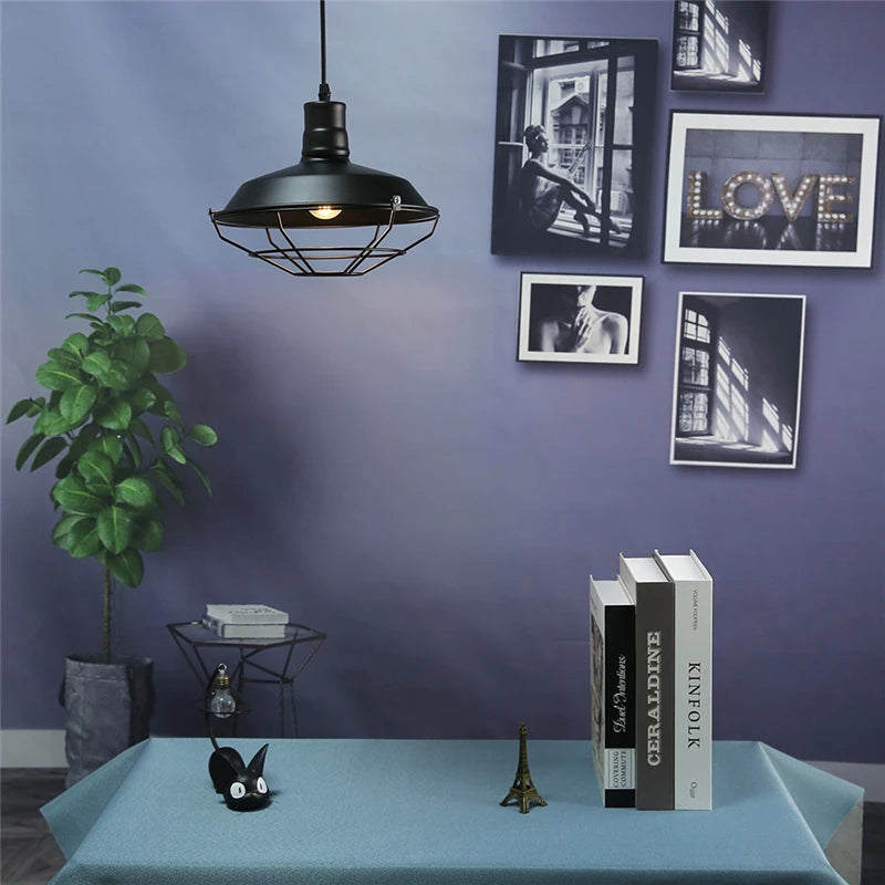 American Industrial Retro Black Iron Pendant Light