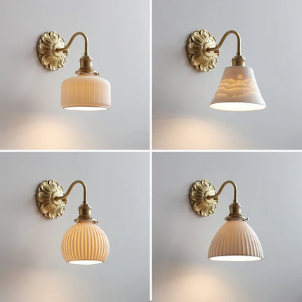 LED-Wandleuchte aus Kupfer und Keramik 