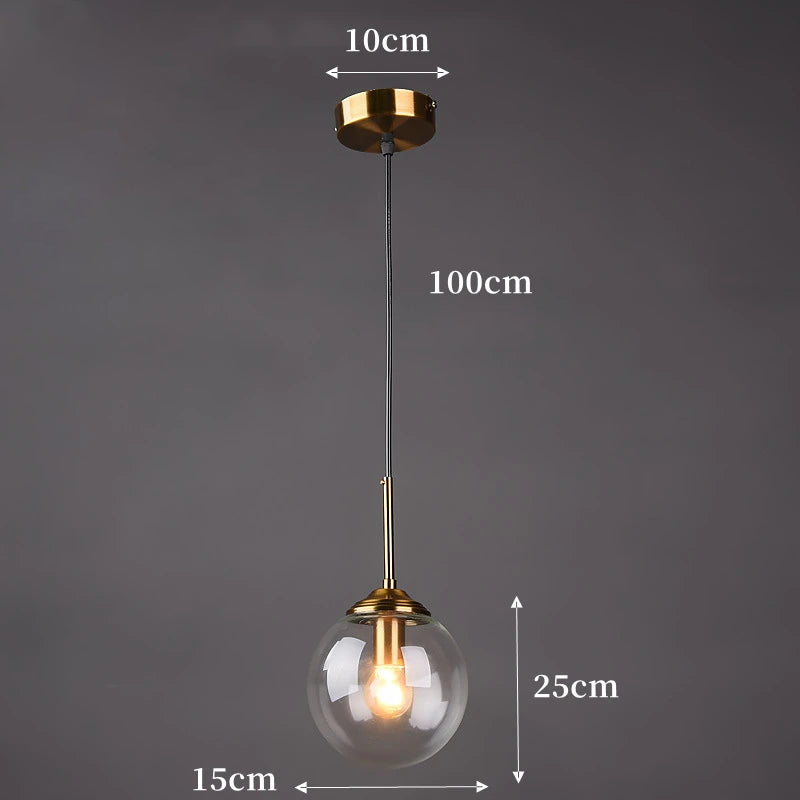 Nordic Glass LED Water Drop Pendant Light