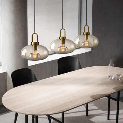 Nordic Glass Pendant Light Modern Gold Hook