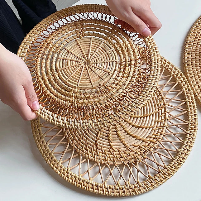 Runde böhmische Rattan-Wanddekorationen