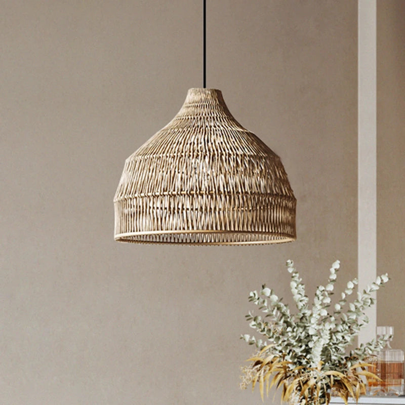 Handmade Bohemian Rattan Hanging Lamp