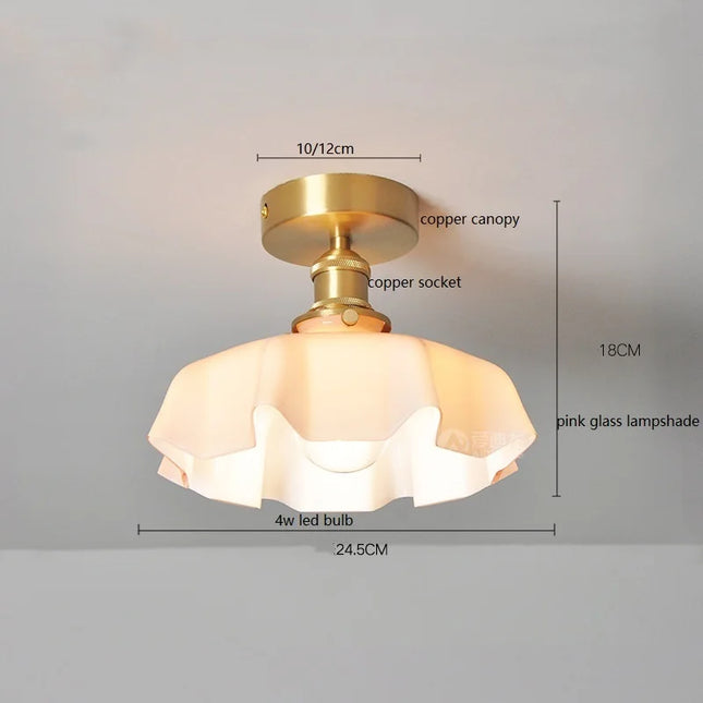 Moderne gewellte Deckenleuchte aus Milchglas