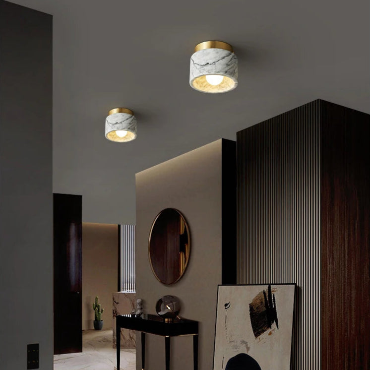 Circular Nordic Marble Ceiling Light