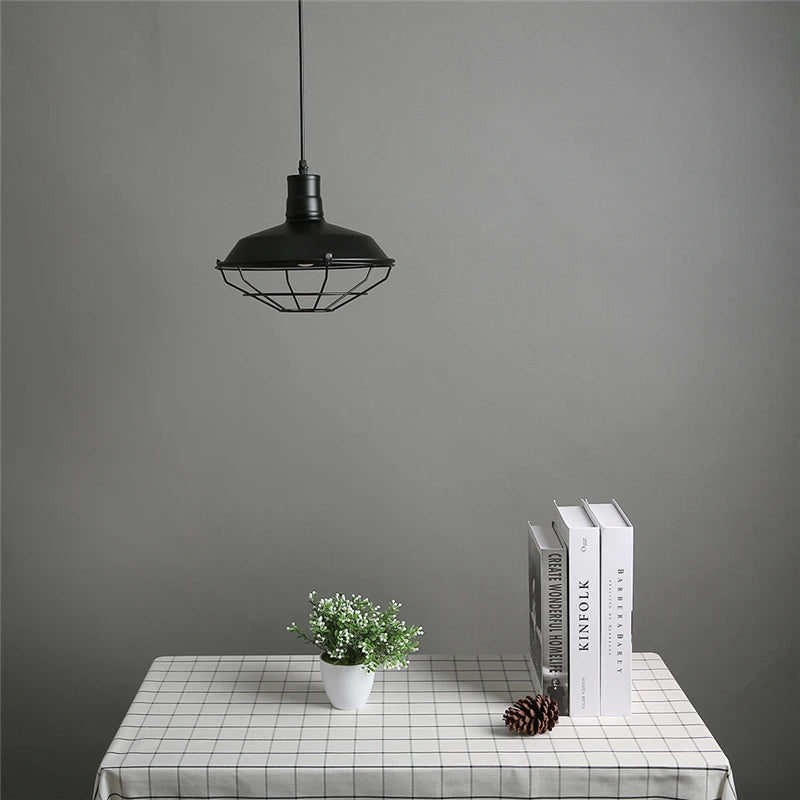 American Industrial Retro Black Iron Pendant Light