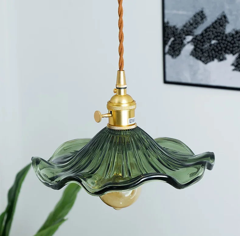 Nordic Design Colorful Glass Flower Pendant Light