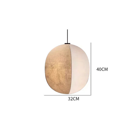 Minimalistische Pendelleuchte aus Leinen „Wabi-Sabi“