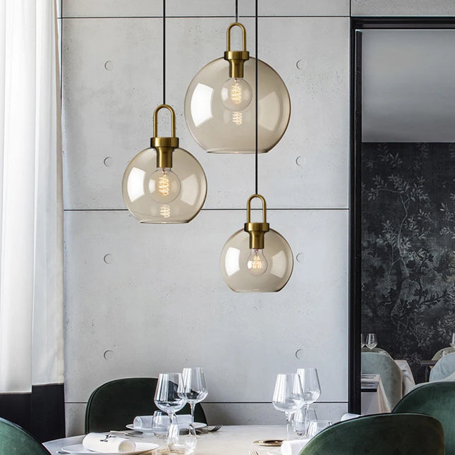 Nordic Glass Pendant Light Modern Gold Hook