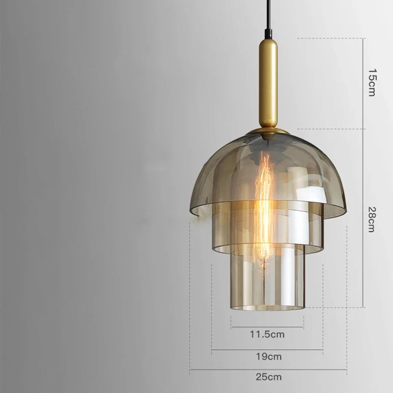 Nordic Minimalist Glass Layer Pendant Light