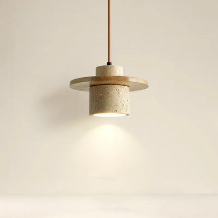 Suspension Travertin Naturel et Bois