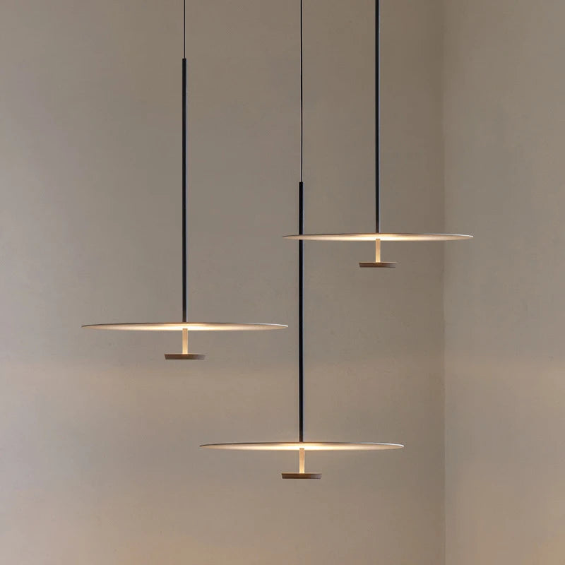 Nordic Iron LED Flat Pendant Light