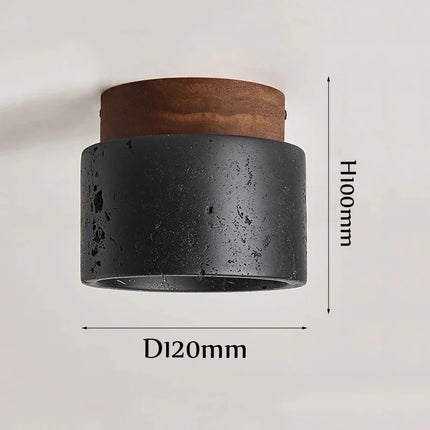 Moderne LED-Deckenleuchte aus schwarzem Travertin