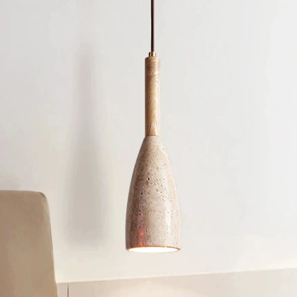 Long LED Pendant Light in Yellow Stone