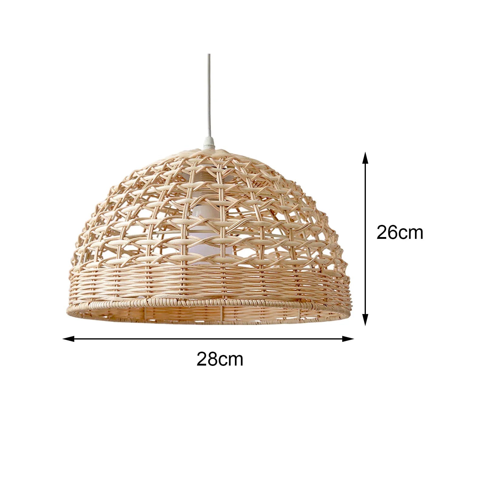 Pendant Light with Woven Bamboo Lampshade