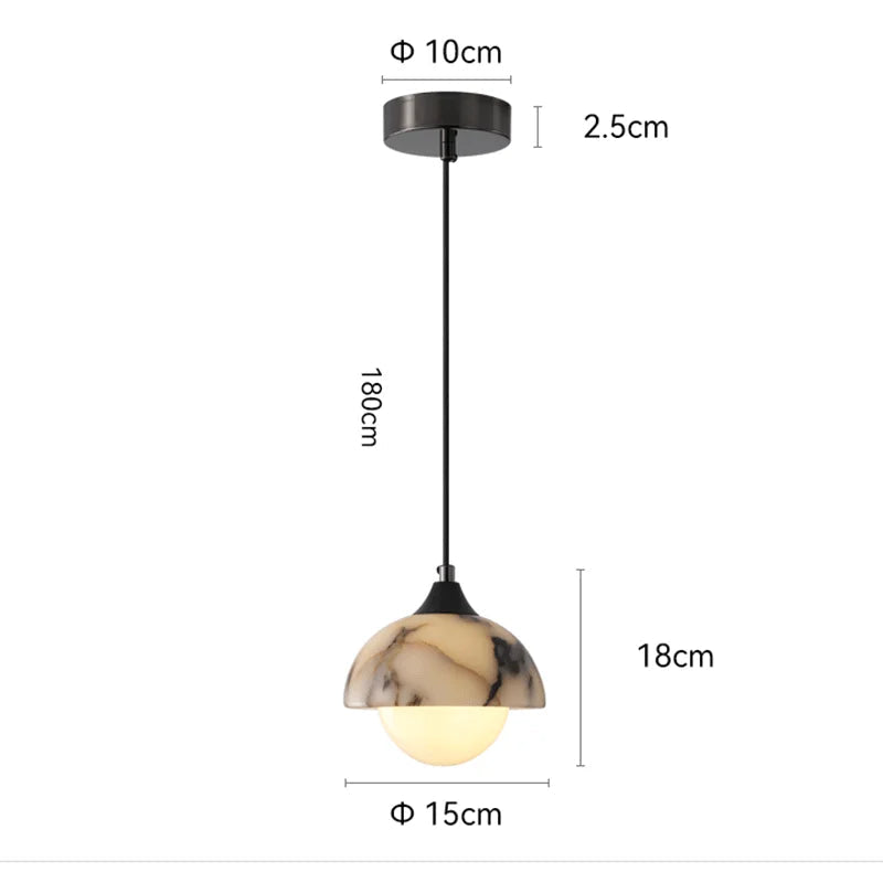 Lampe en Marbre Noir Naturel Suspendue