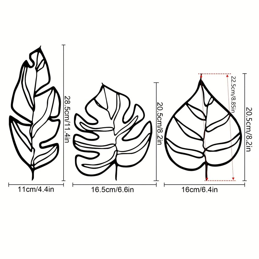 Three Leaf Wall Decor Modern Art