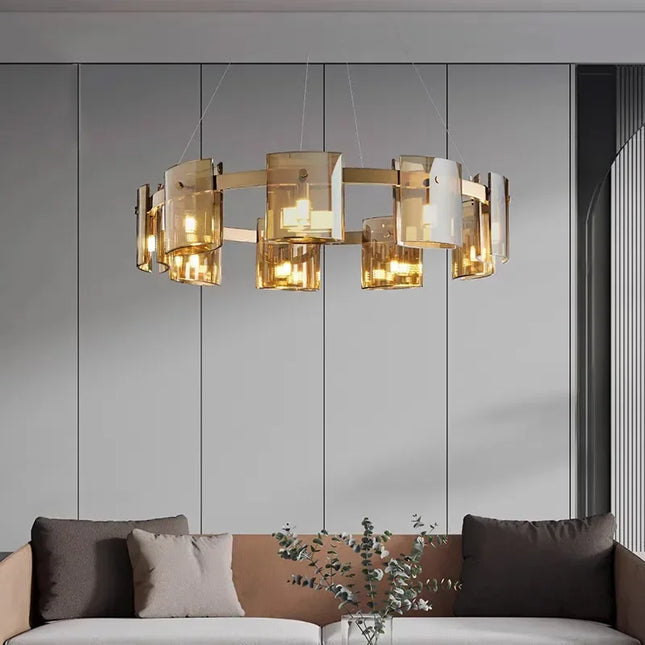 Elegant Nordic Glass Circle Pendant Light