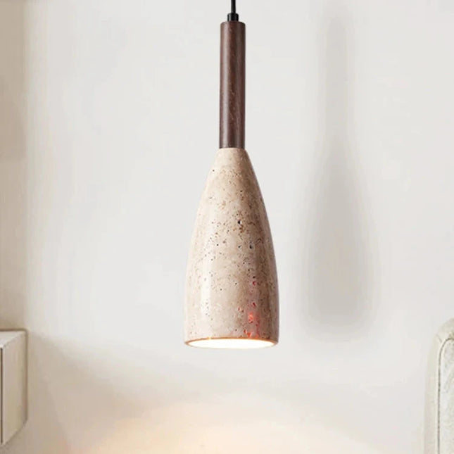 Long LED Pendant Light in Yellow Stone