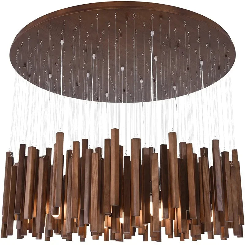 Japanese Creative Solid Wood Pendant Light