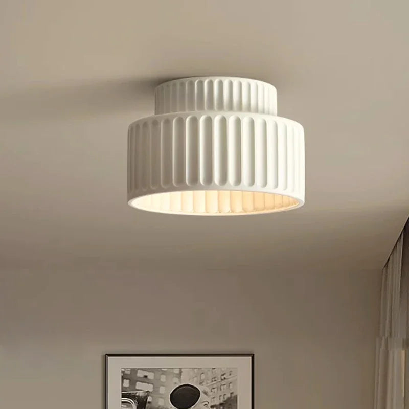 Plafonnier Circulaire LED en Résine au Design Nordique Minimaliste