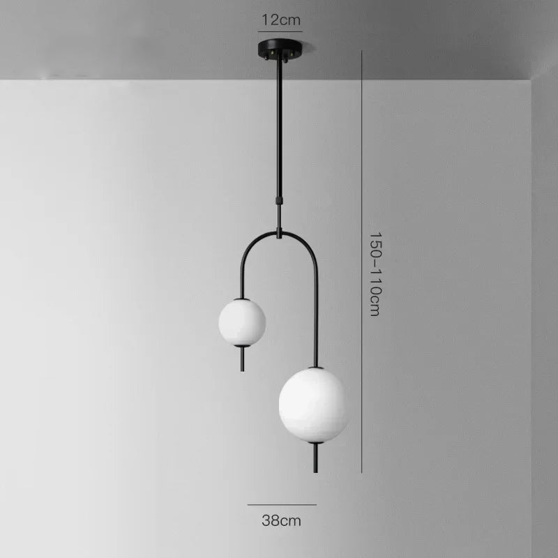 Suspension Créative en Boule de Verre au Design Nordique