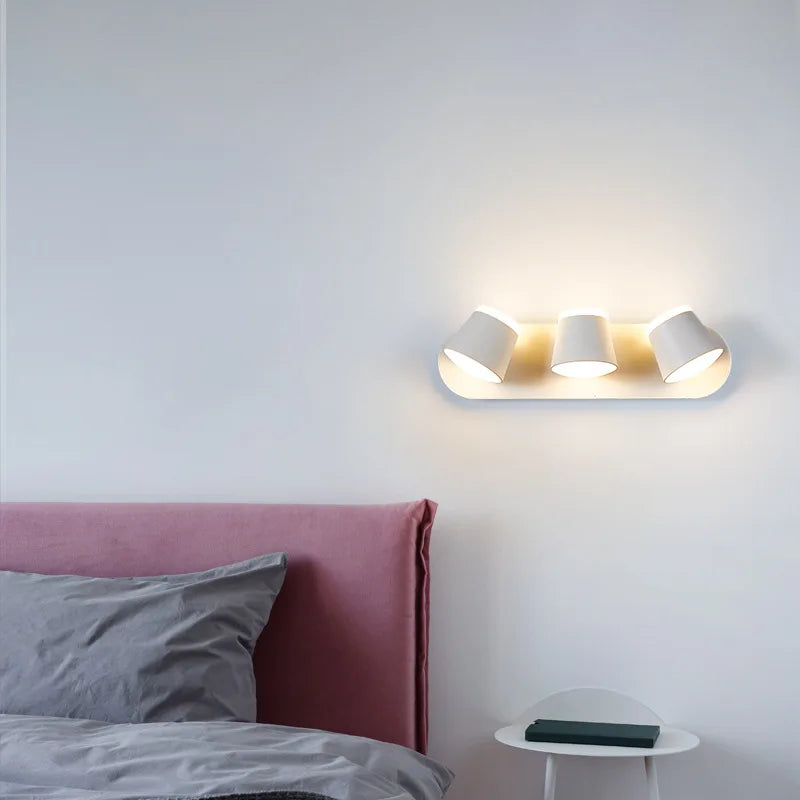 Moderne drehbare LED-Wandleuchte aus Aluminium